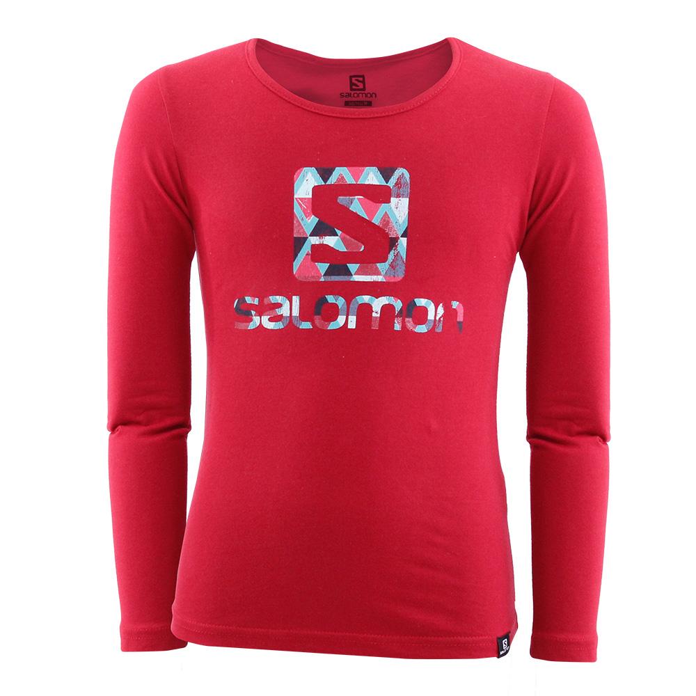 T-Shirty Dziecięce Salomon SWAZI LS G - Czerwone - Polska (215-ERJQWH)